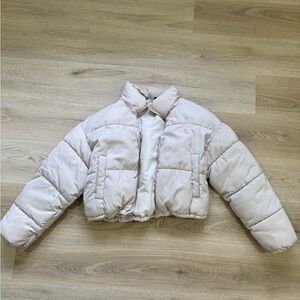 H&M Cropped Tan Puffer Jacket